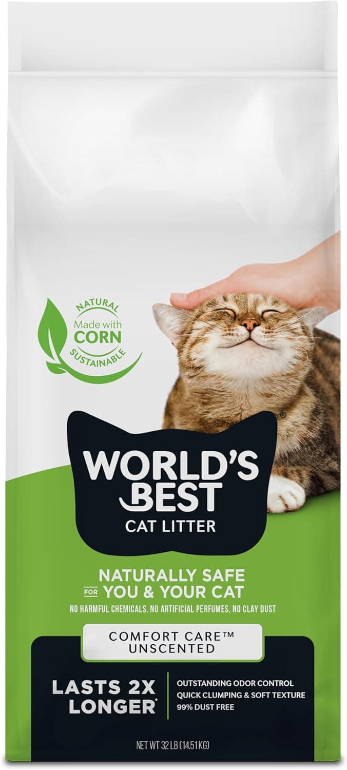 World's Best Cat Litter Comfort Care Unscented Clumping Corn Litter